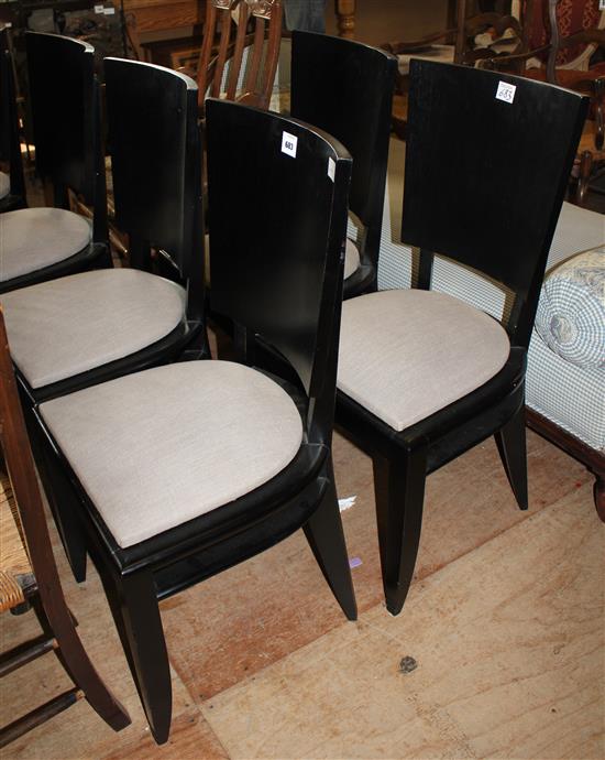 6 ebonised dining chairs(-)